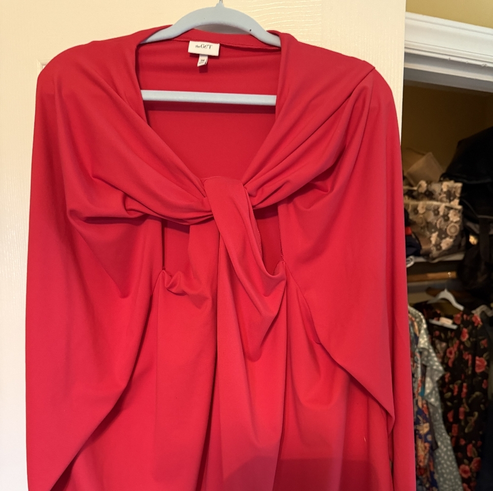 Vibrant Hot Pink Women's Blouse with Knot Accent